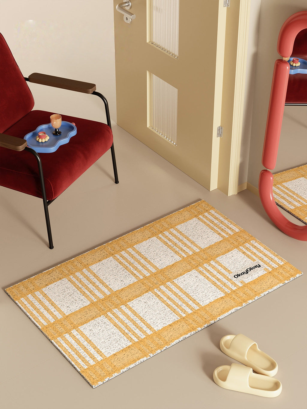 Checkered Pattern PVC Doormat