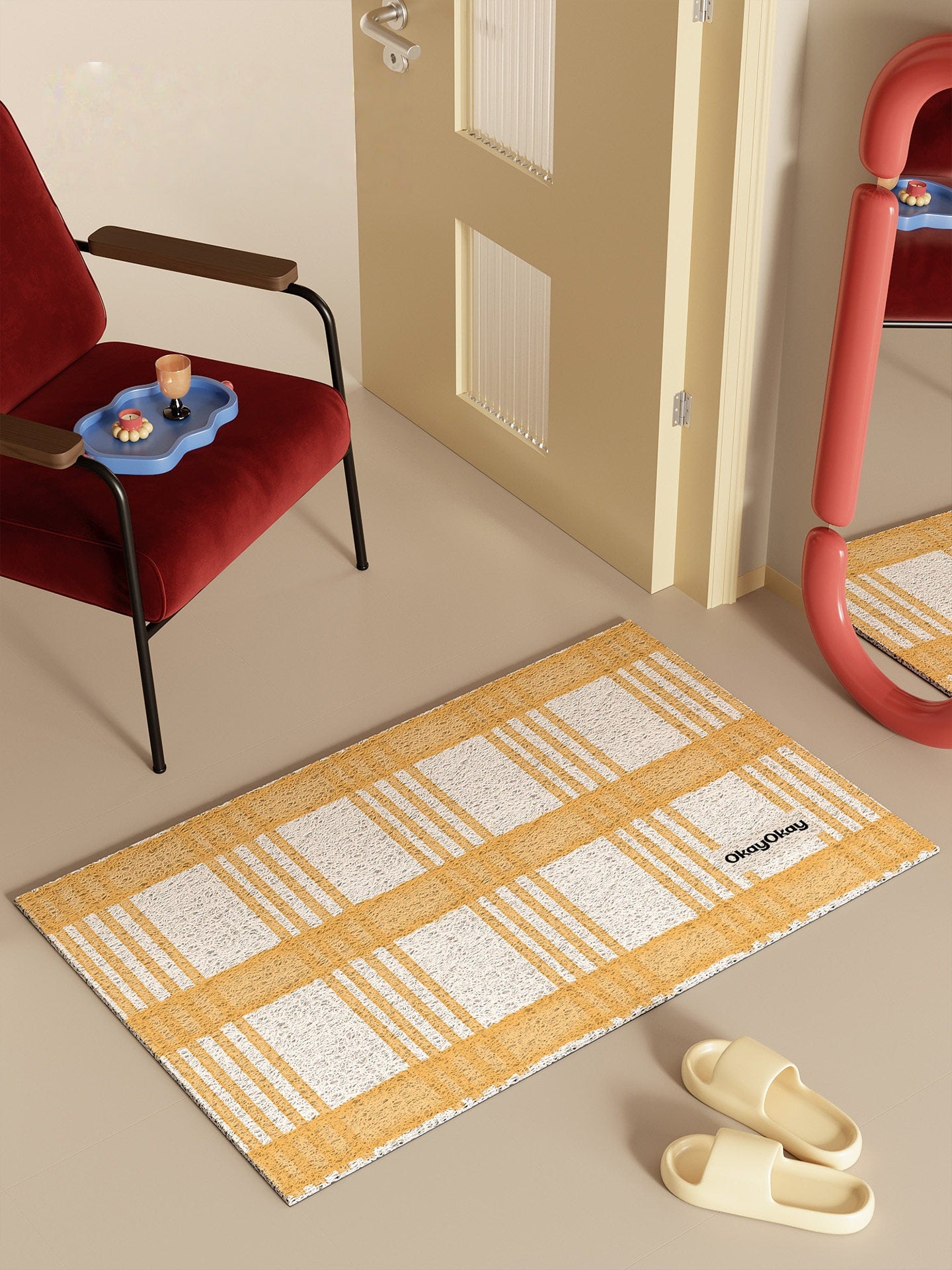 Checkered Pattern PVC Doormat